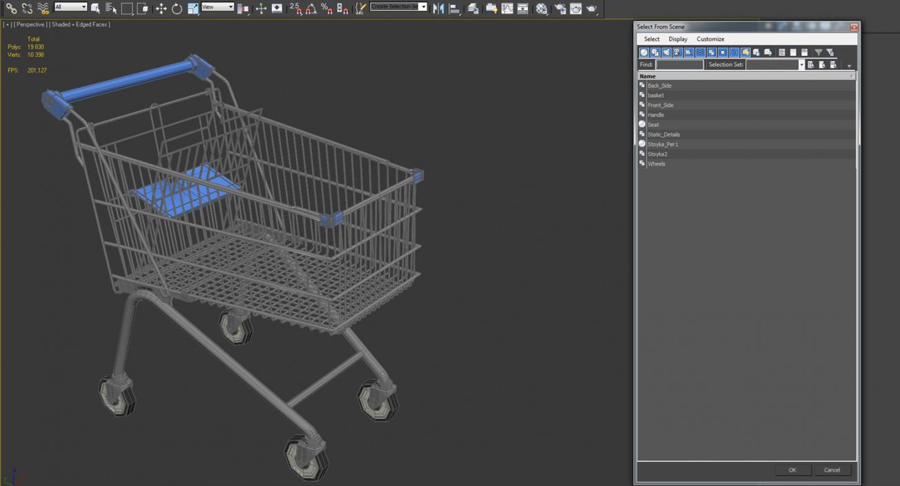 3D Supermarket Cart