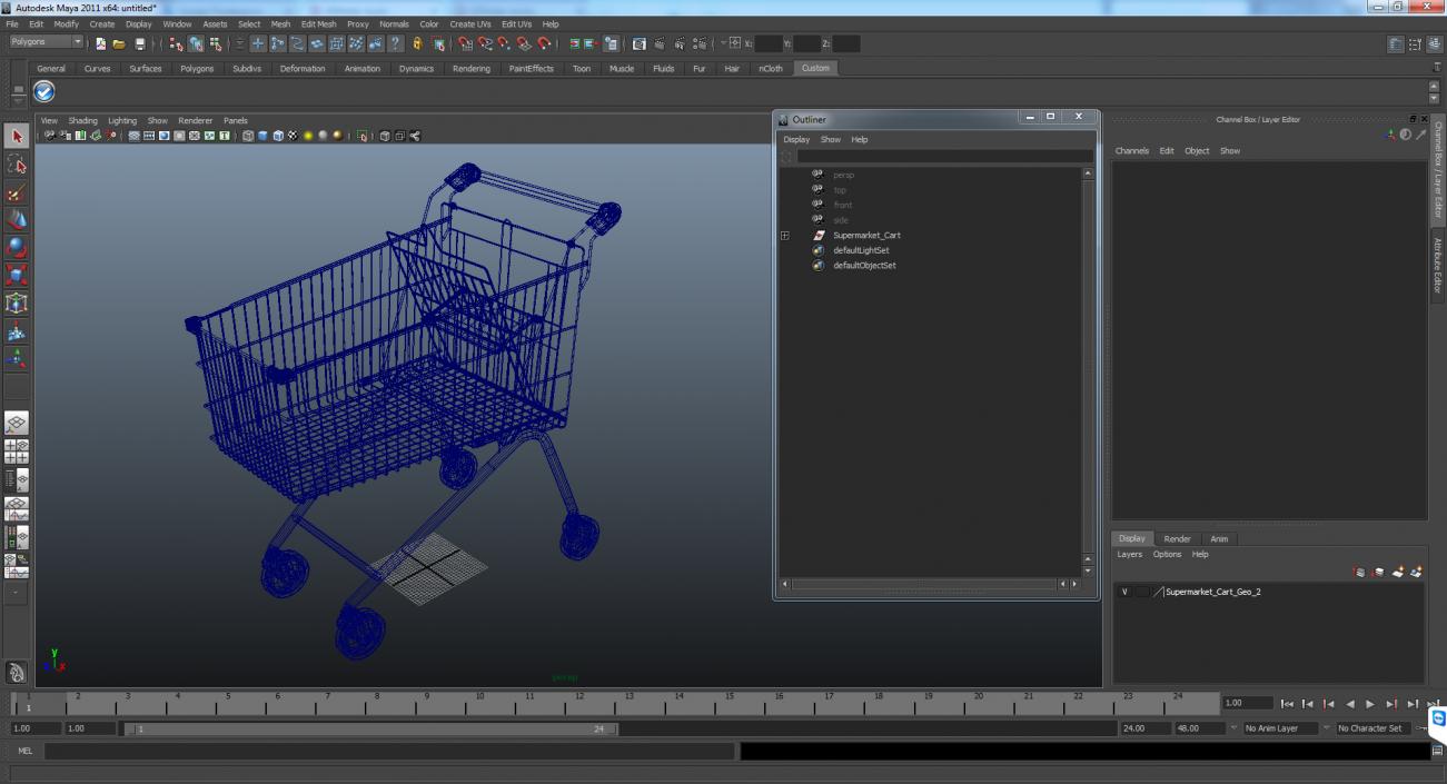 3D Supermarket Cart