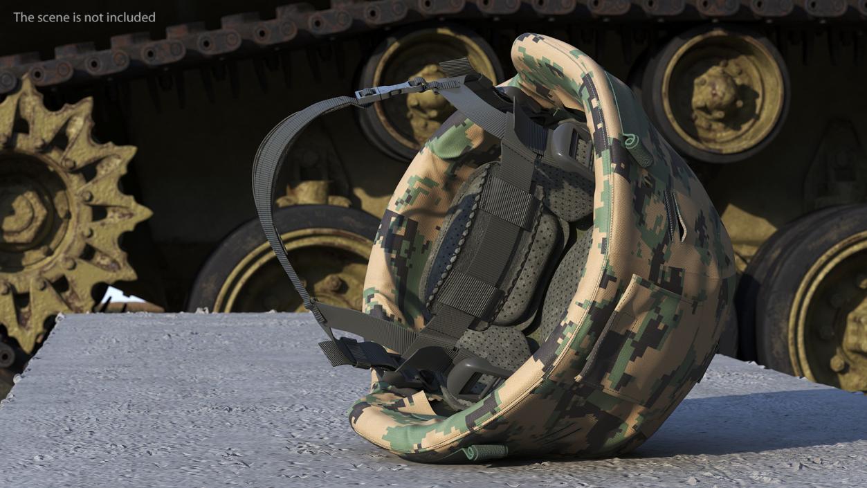 Ballistic Helmet Green Camo 3D