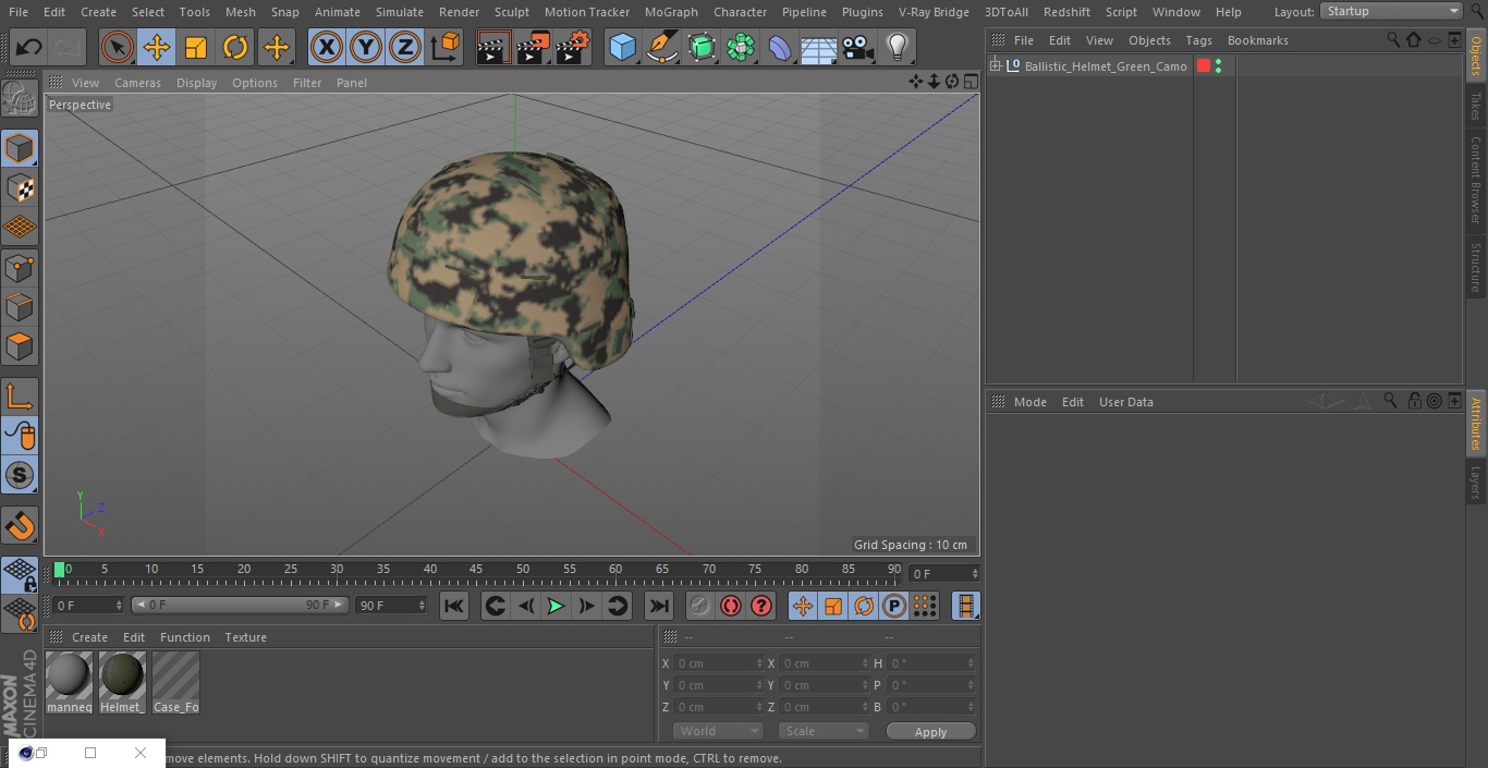 Ballistic Helmet Green Camo 3D