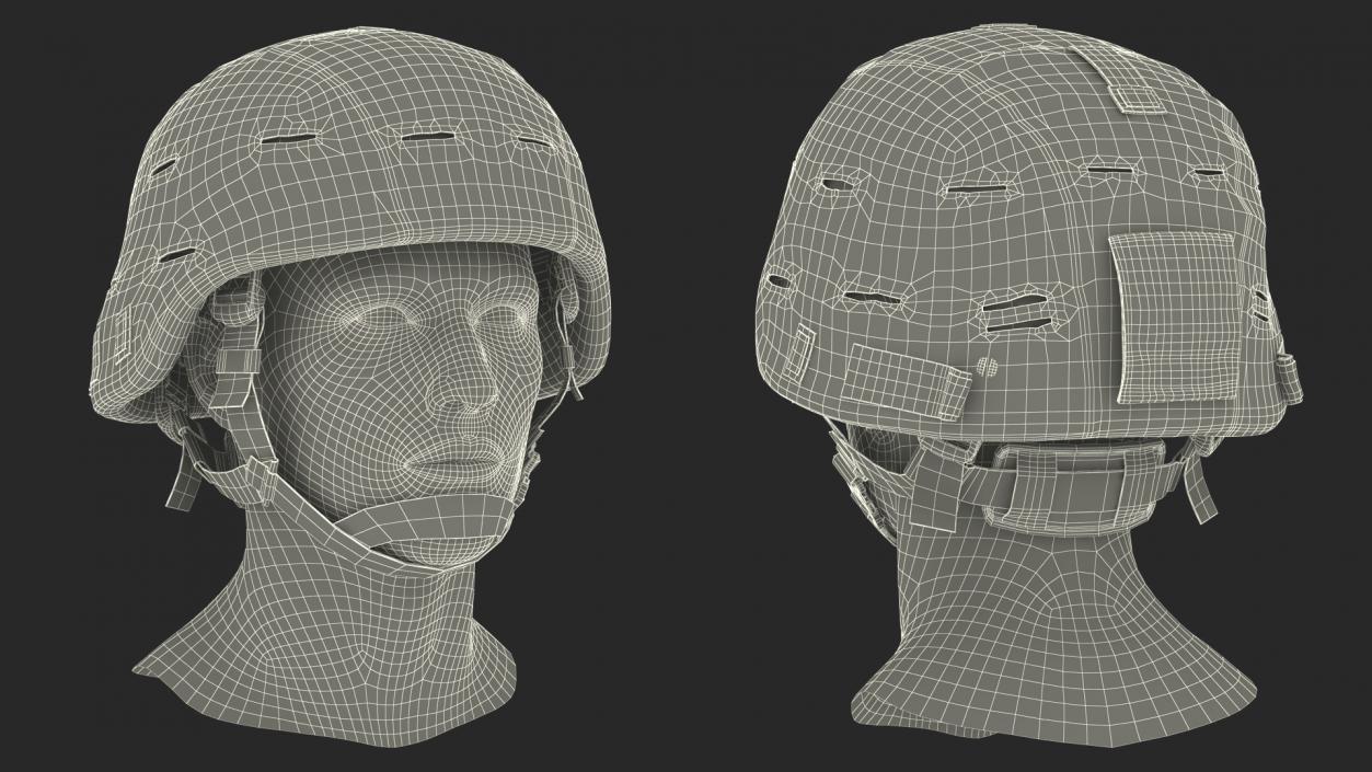 Ballistic Helmet Green Camo 3D