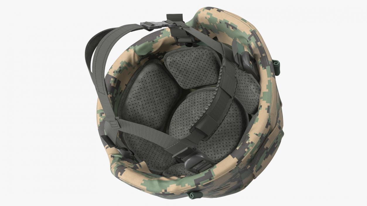 Ballistic Helmet Green Camo 3D