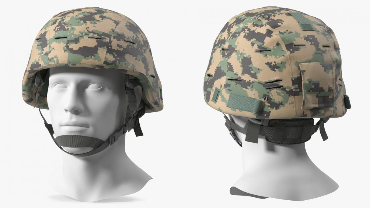 Ballistic Helmet Green Camo 3D