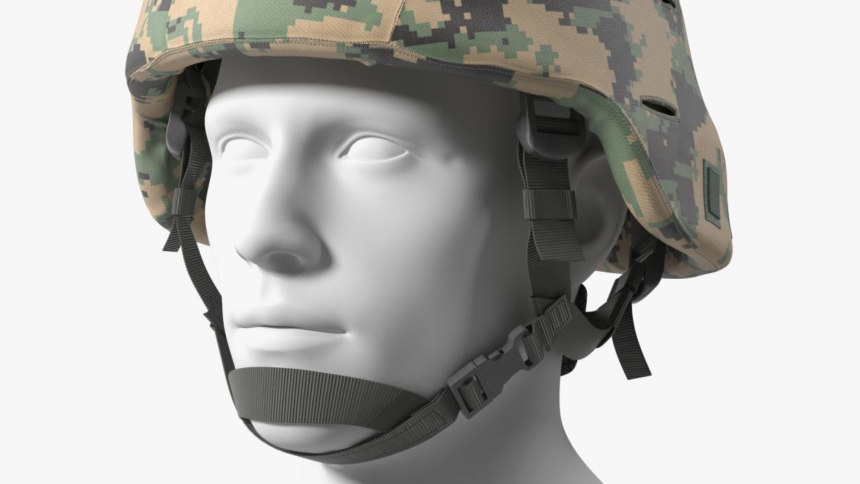 Ballistic Helmet Green Camo 3D