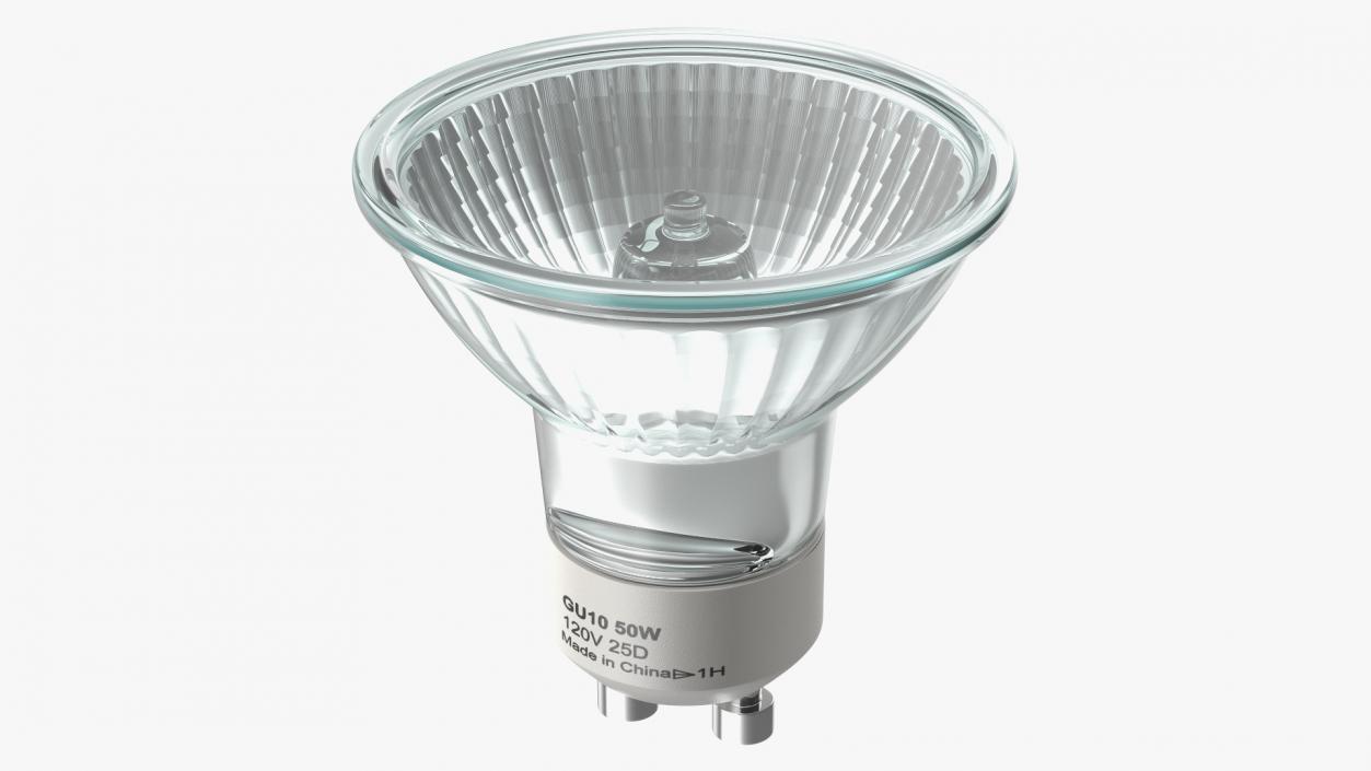 GU10 MR16 50W Halogen Light Bulb 3D