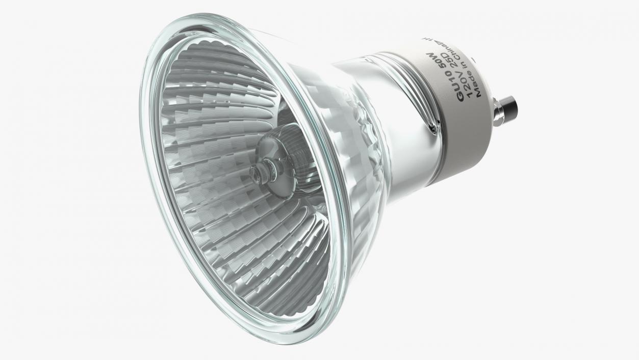 GU10 MR16 50W Halogen Light Bulb 3D