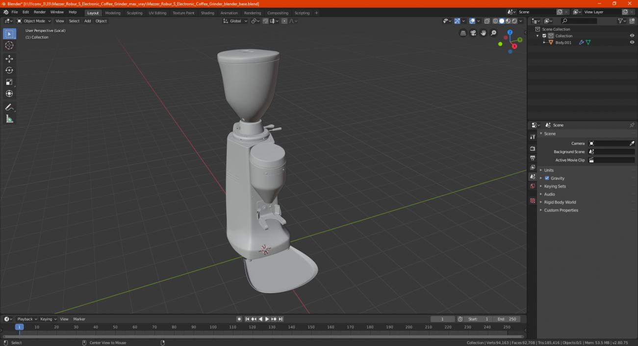 3D model Mazzer Robur S Electronic Coffee Grinder