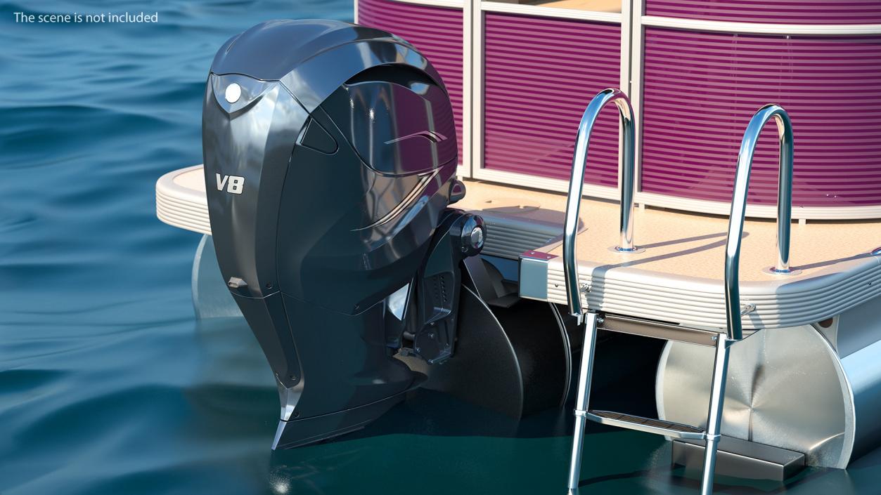 V8 Outboard Boat Motor Rigged 3D model