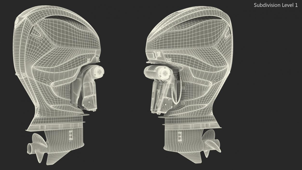 V8 Outboard Boat Motor Rigged 3D model