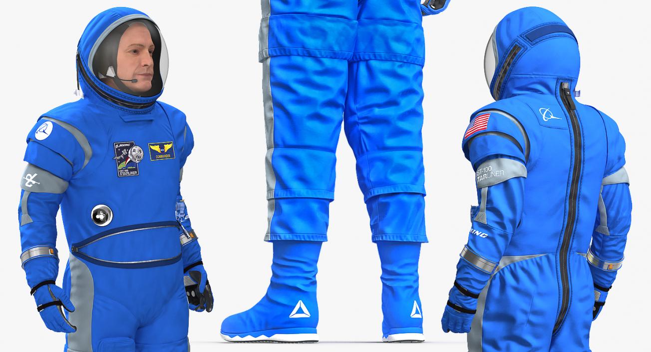 3D model Boeing Spacesuit Astronaut Standing Pose