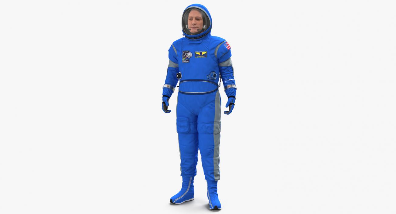 3D model Boeing Spacesuit Astronaut Standing Pose