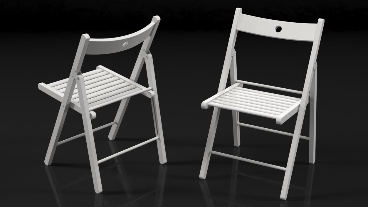 Folding Chair White Open 3D model