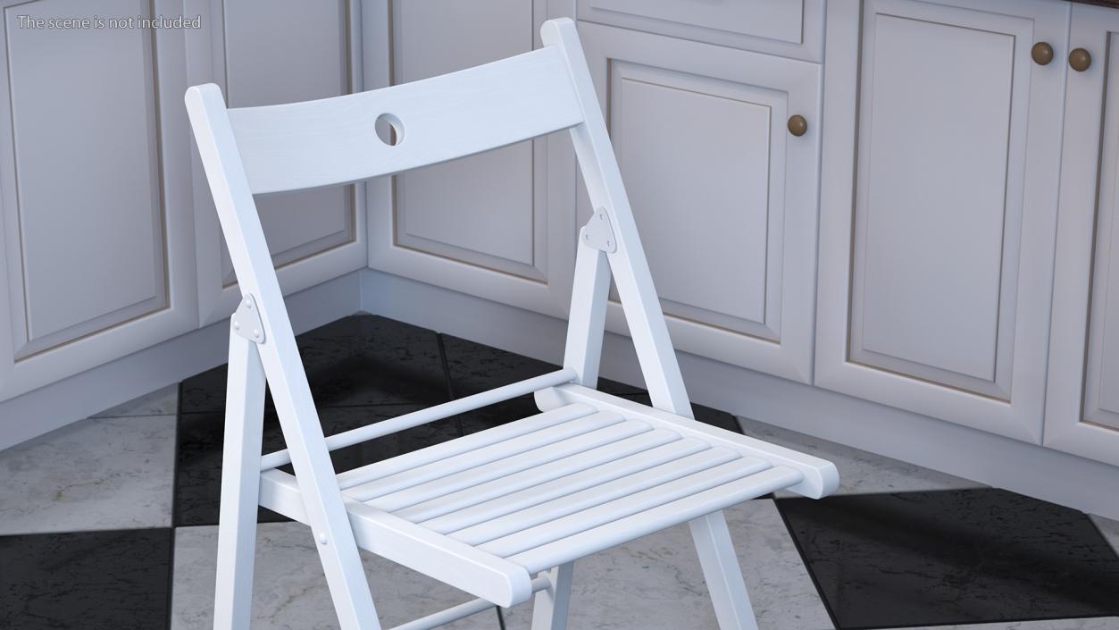 Folding Chair White Open 3D model