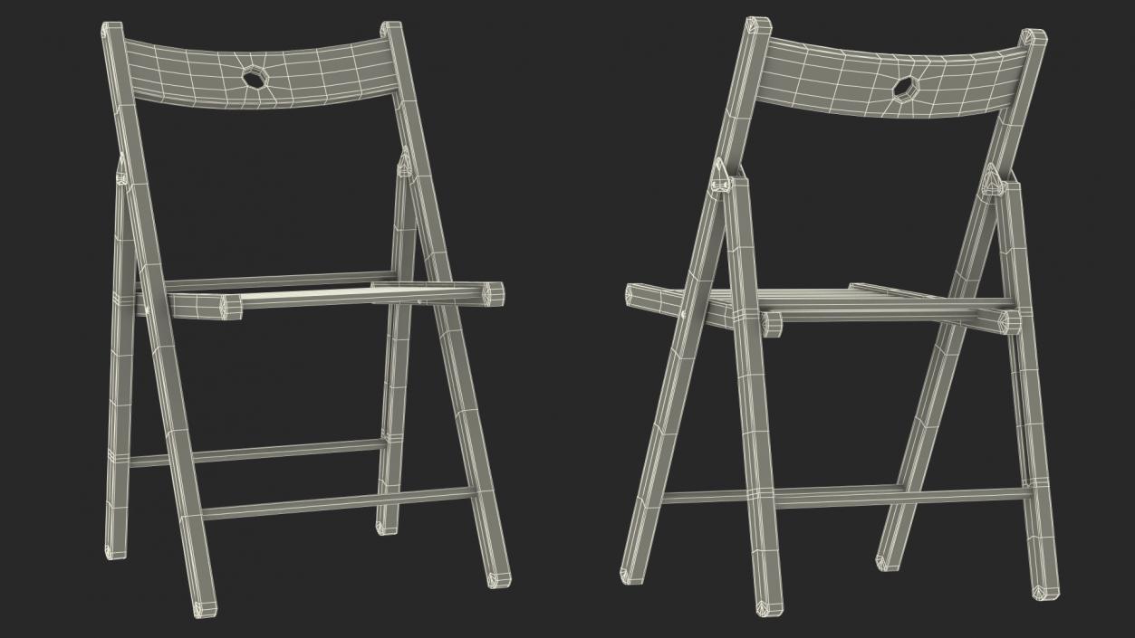 Folding Chair White Open 3D model