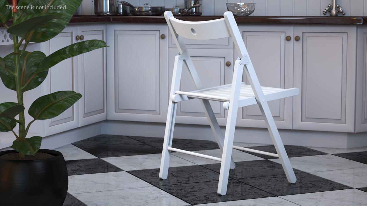 Folding Chair White Open 3D model