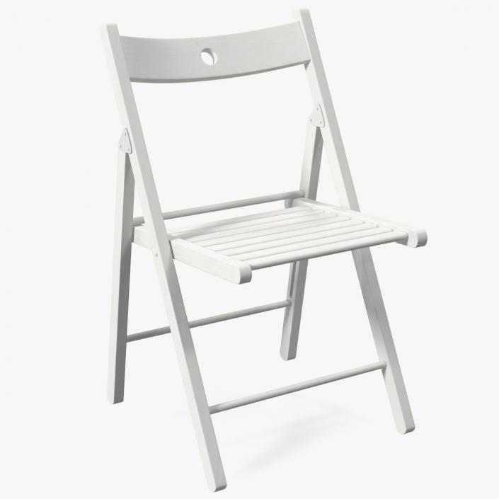 Folding Chair White Open 3D model