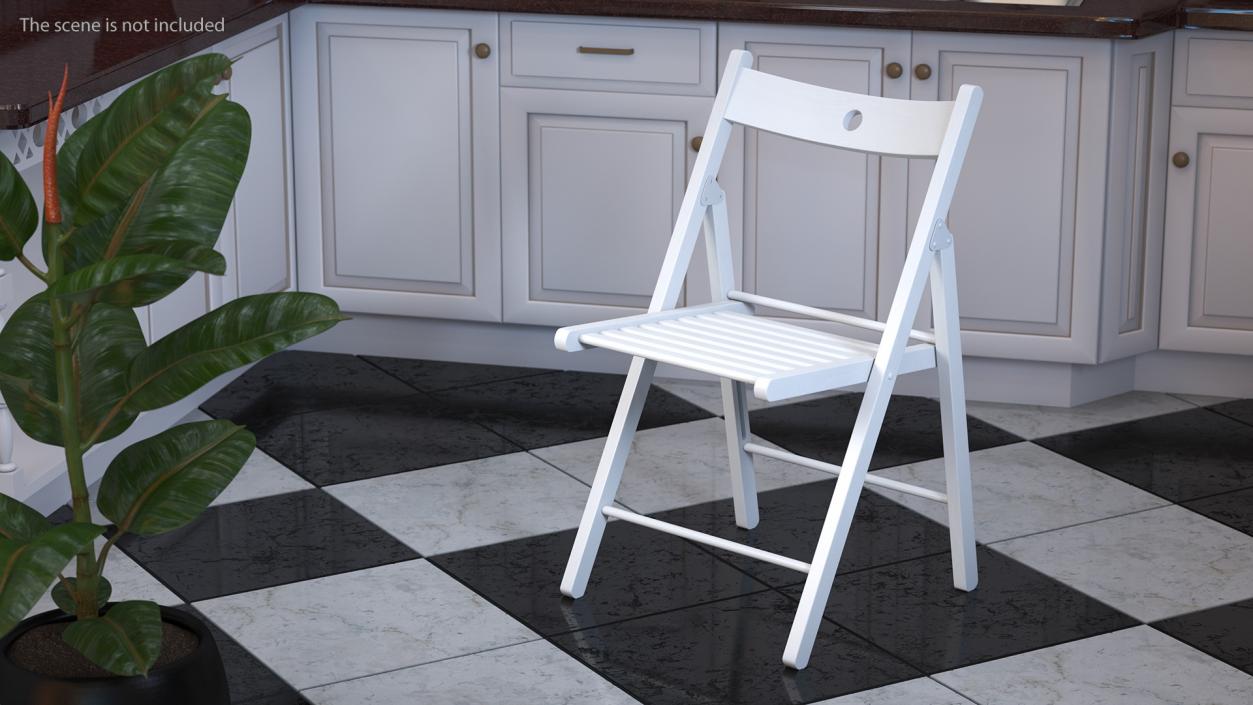 Folding Chair White Open 3D model