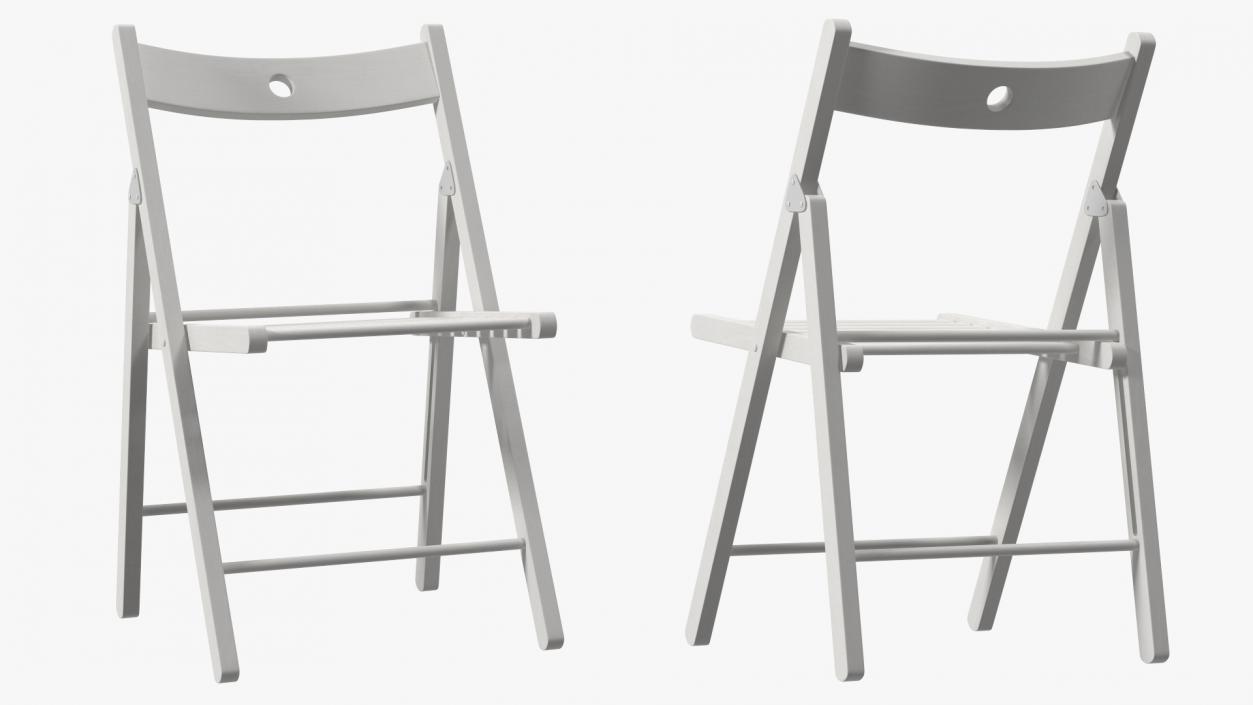 Folding Chair White Open 3D model