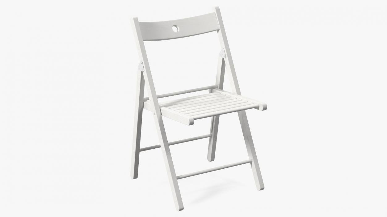 Folding Chair White Open 3D model