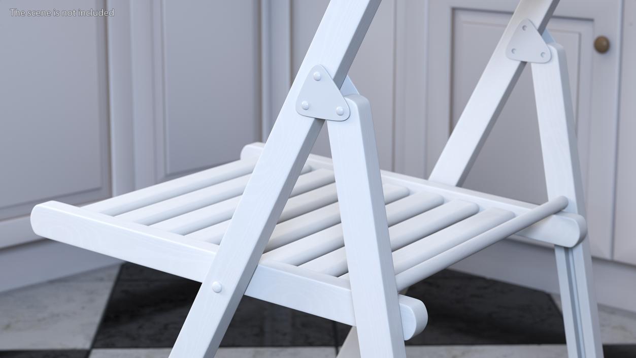 Folding Chair White Open 3D model