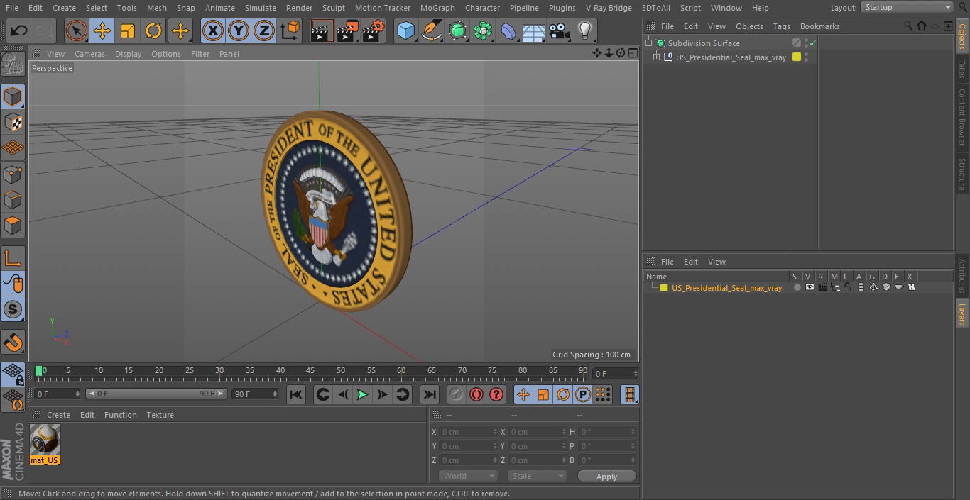 3D model US Presidential Seal