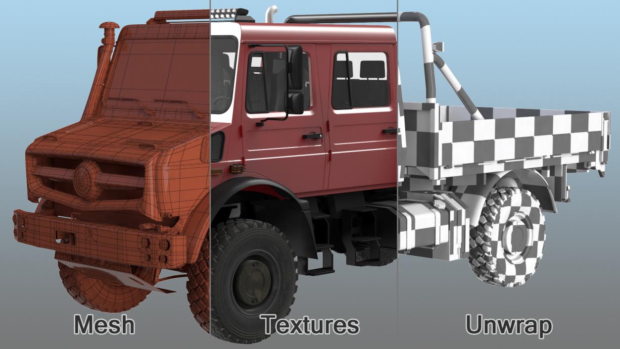 Off Road Cargo Truck Rigged 3D