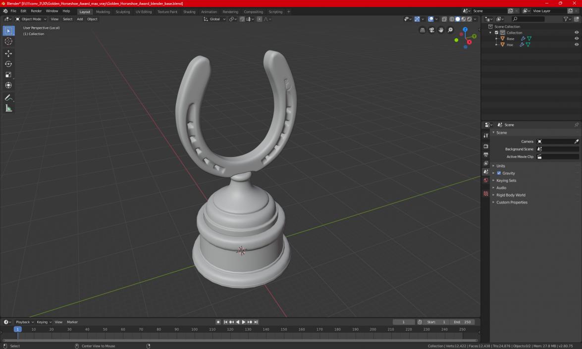 Silver Horseshoe Award 2 3D model