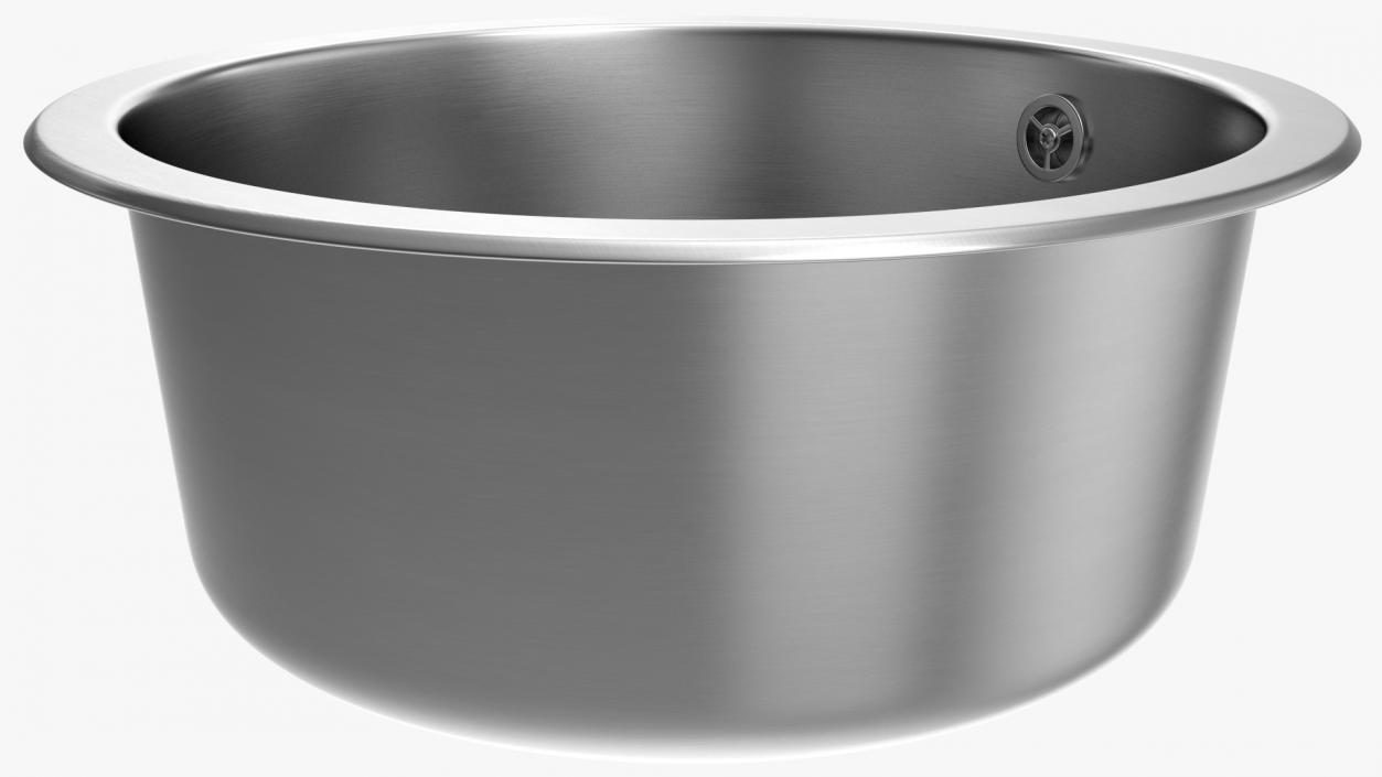 Round Inset Stainless Steel Sink 3D