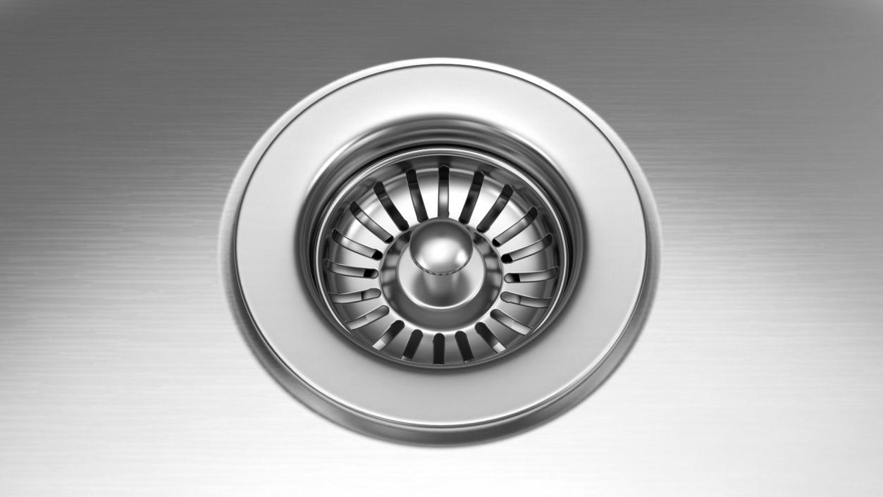 Round Inset Stainless Steel Sink 3D