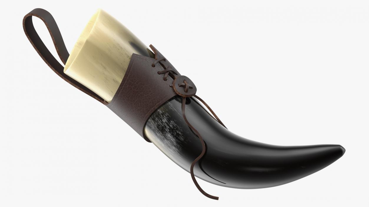 Viking Drinking Horn Light in Leather Case 3D