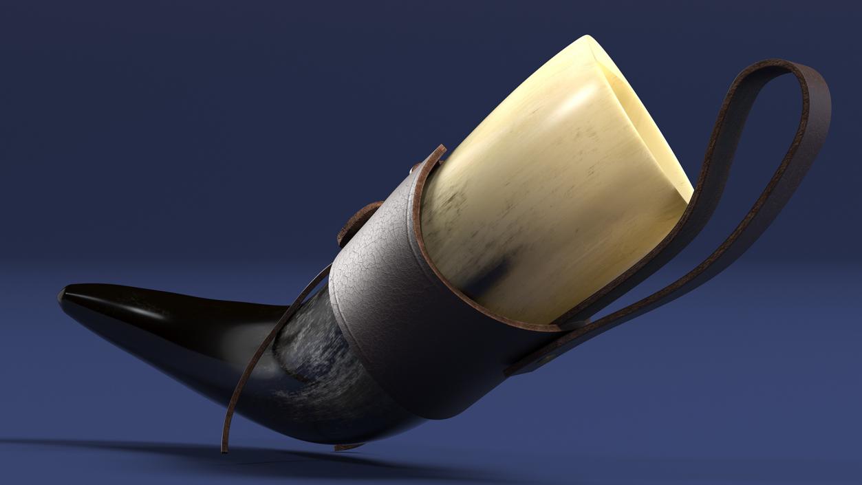 Viking Drinking Horn Light in Leather Case 3D