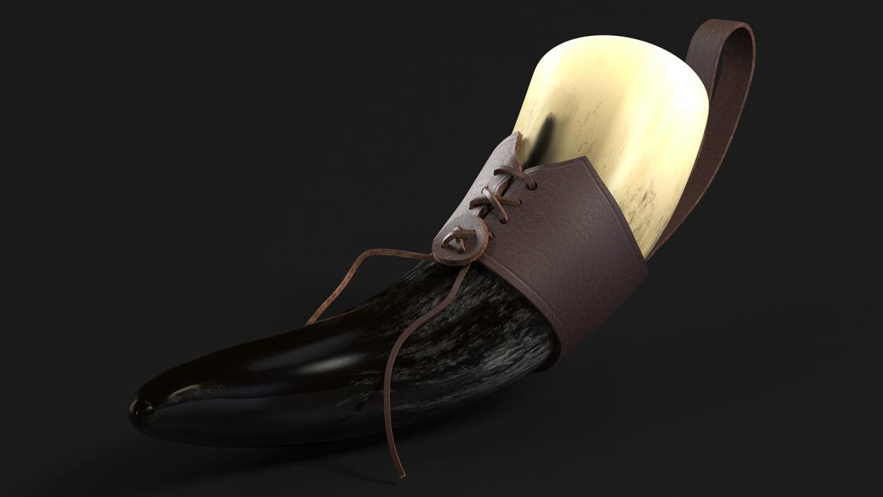 Viking Drinking Horn Light in Leather Case 3D