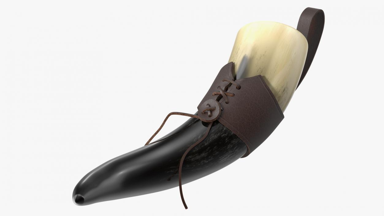 Viking Drinking Horn Light in Leather Case 3D