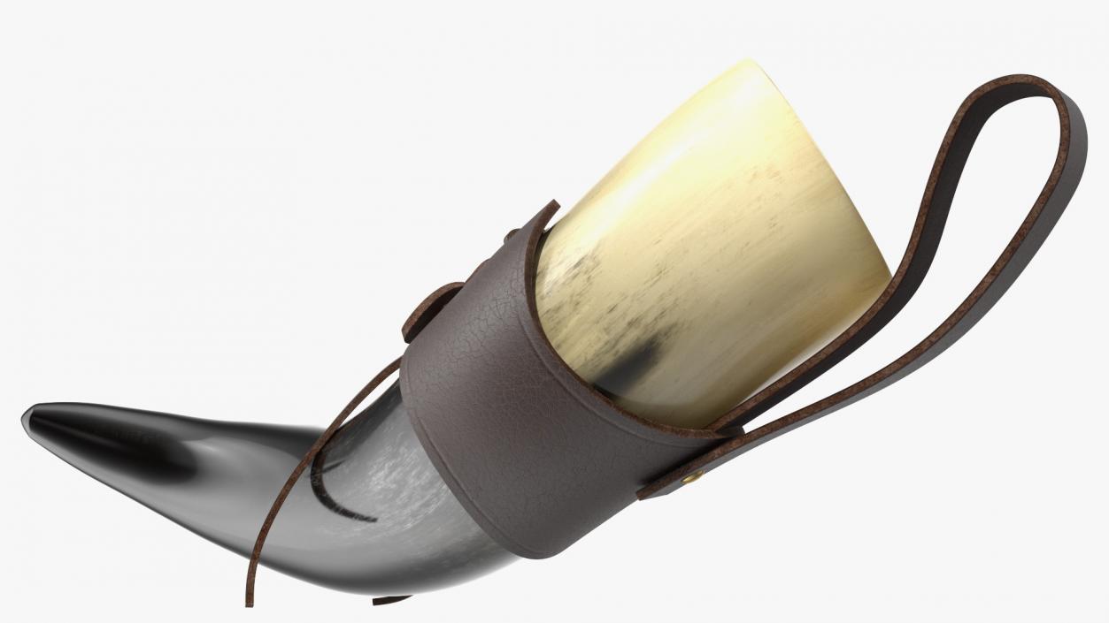 Viking Drinking Horn Light in Leather Case 3D