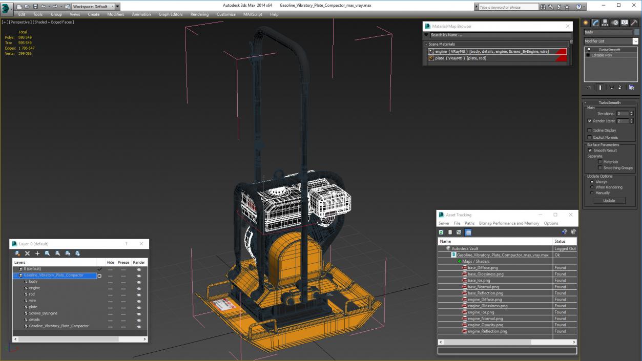 Gasoline Vibratory Plate Compactor 3D model