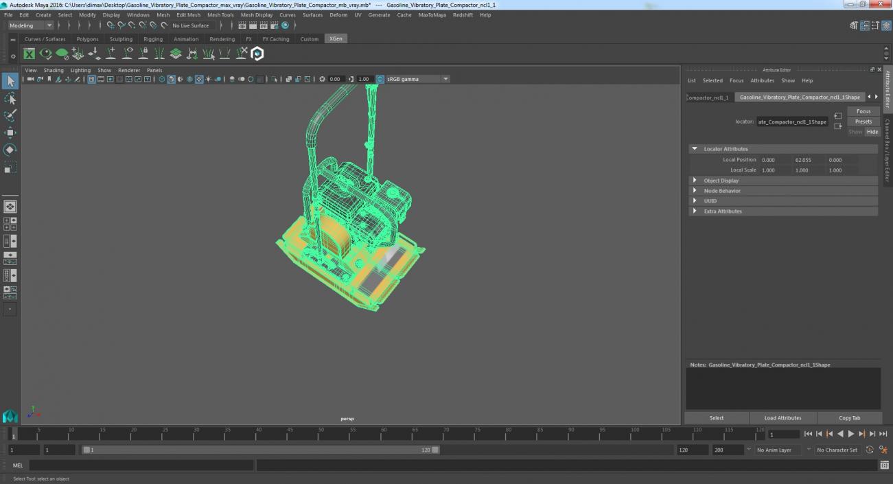 Gasoline Vibratory Plate Compactor 3D model