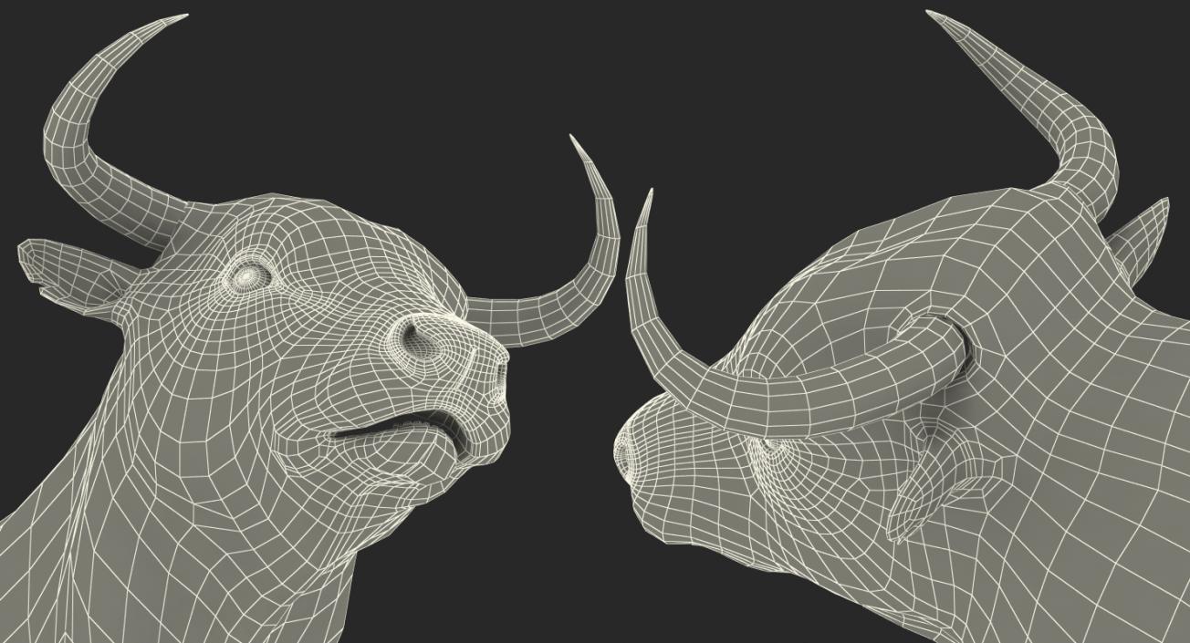 3D model Bull Rigged with Fur