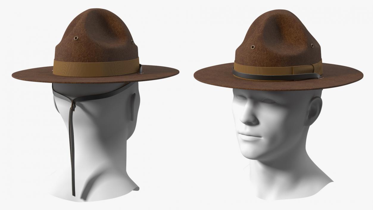 3D model Sergeant Military Cap Brown on Mannequin