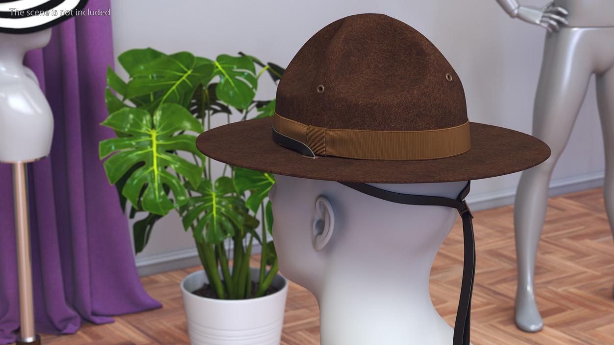 3D model Sergeant Military Cap Brown on Mannequin