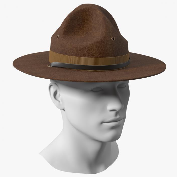 3D model Sergeant Military Cap Brown on Mannequin