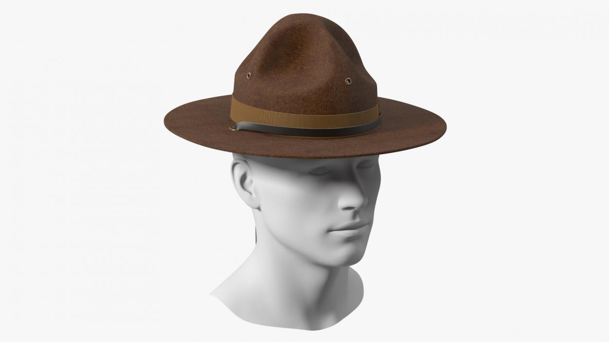 3D model Sergeant Military Cap Brown on Mannequin