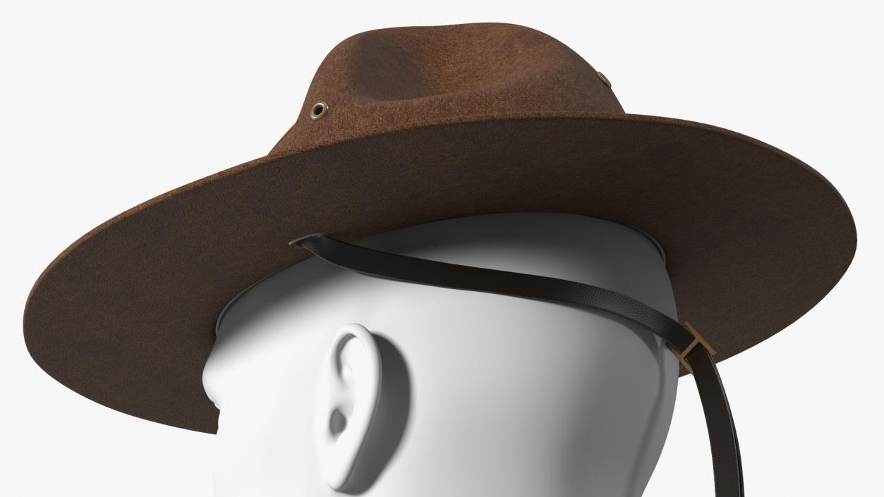 3D model Sergeant Military Cap Brown on Mannequin