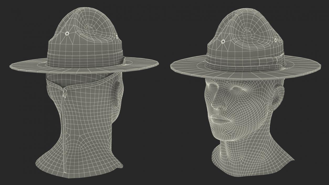 3D model Sergeant Military Cap Brown on Mannequin