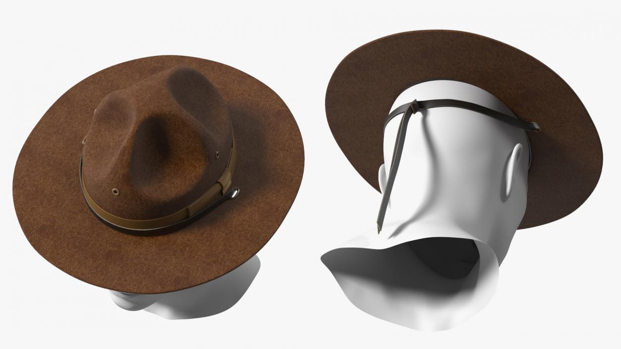 3D model Sergeant Military Cap Brown on Mannequin