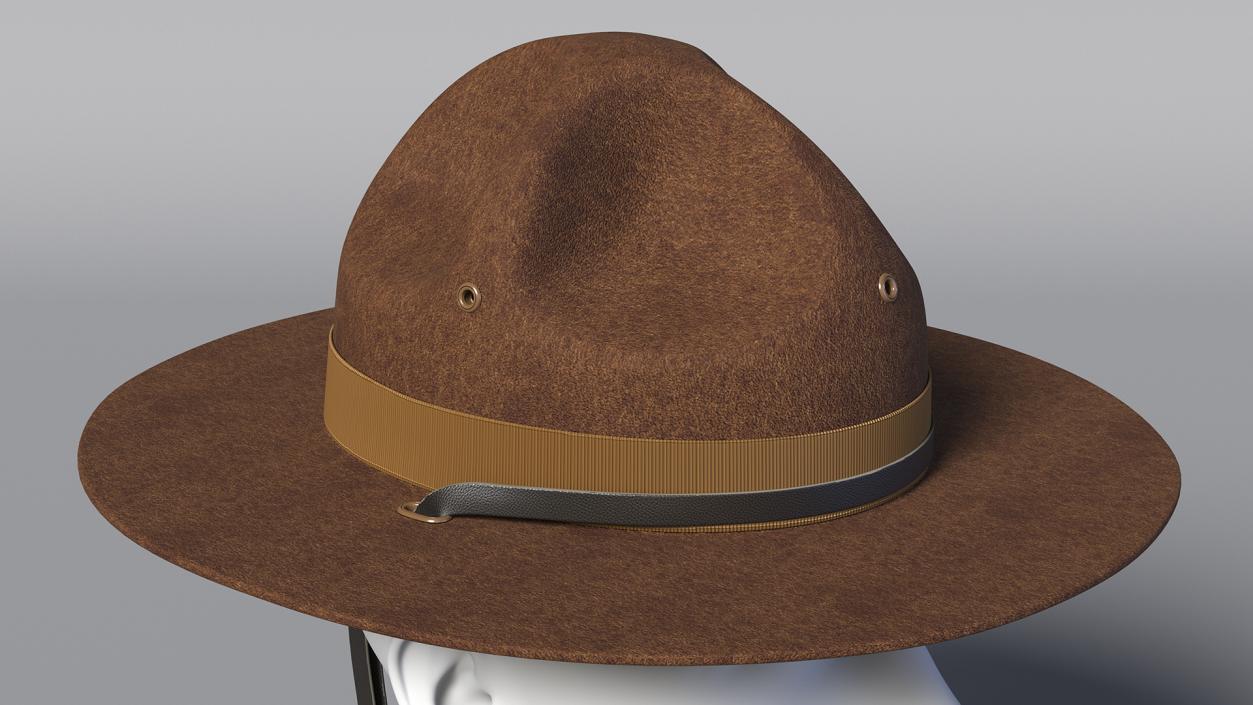 3D model Sergeant Military Cap Brown on Mannequin