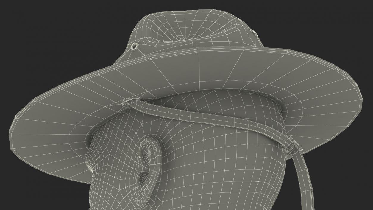 3D model Sergeant Military Cap Brown on Mannequin