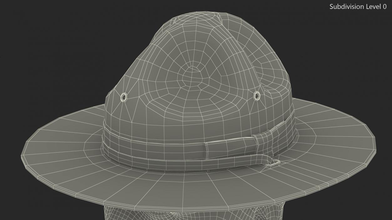 3D model Sergeant Military Cap Brown on Mannequin