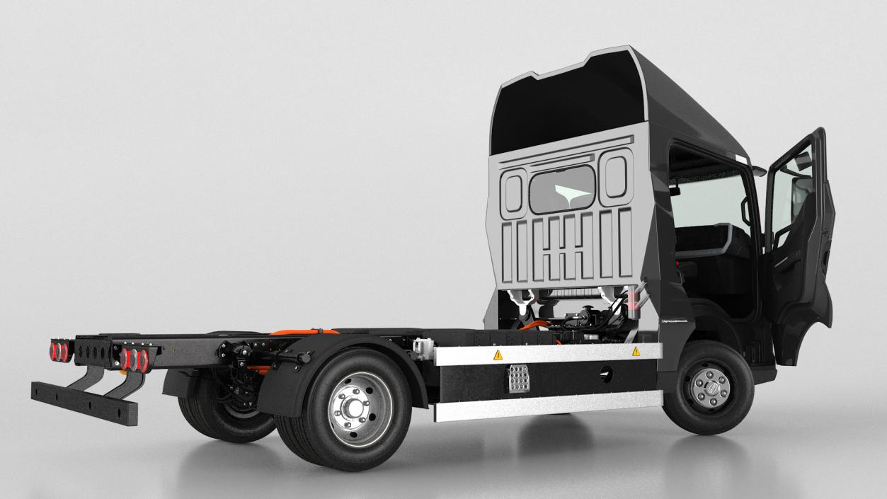 Black Truck No Cargo Rigged 2 3D model