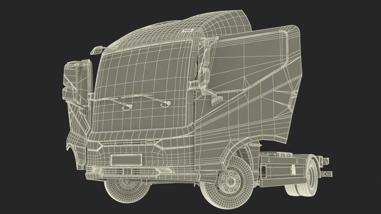 Black Truck No Cargo Rigged 2 3D model