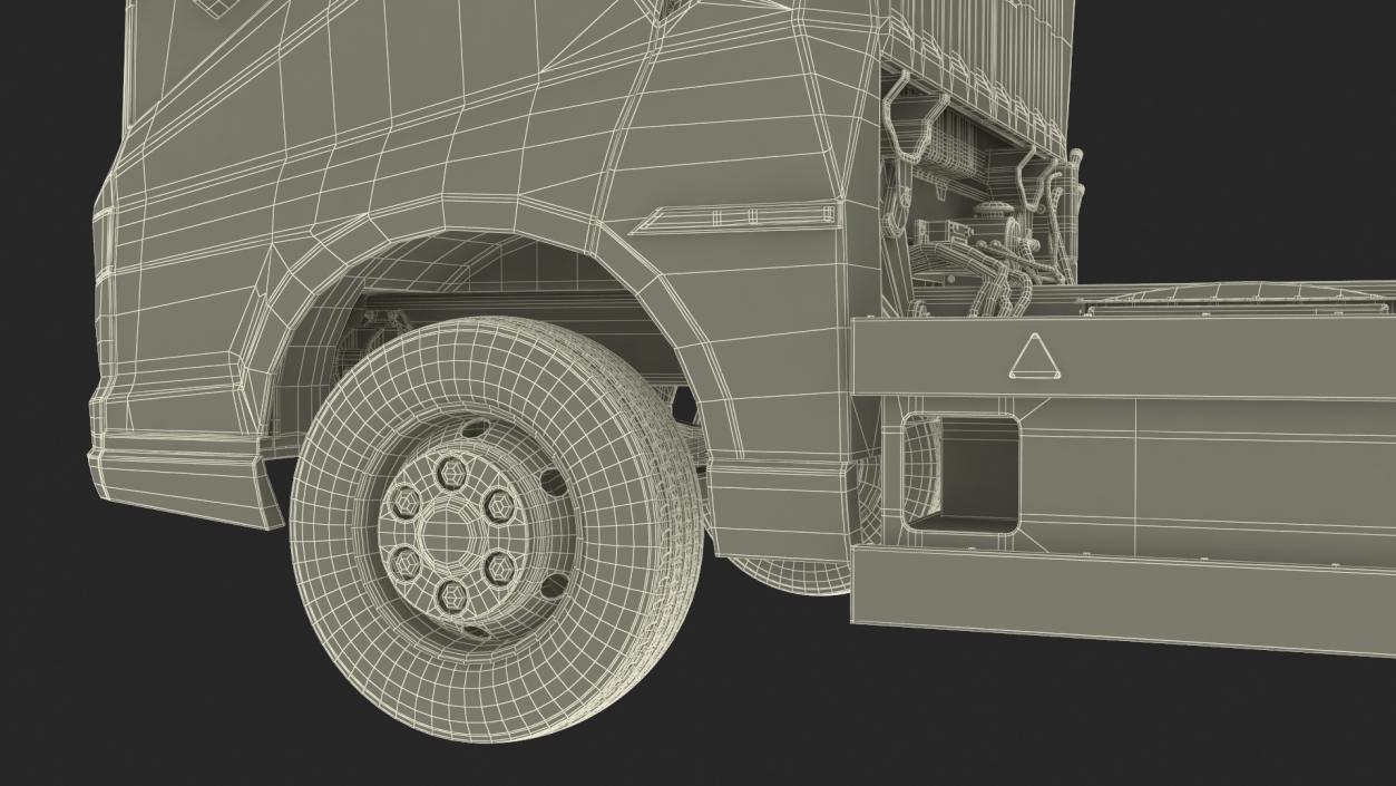 Black Truck No Cargo Rigged 2 3D model